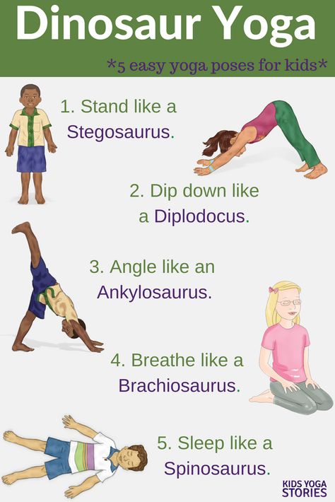 Pretend to be a dinosaur through prehistoric dinosaur yoga poses. Stand tall like a Stegosaurus. Sleep like a Spinosaurus. Learn about dinosaurs while moving in and out of fun, creative yoga poses. Five dinosaur yoga poses are included plus book ideas to further spark an interest and love for dinosaurs. Kids Yoga Stories #kidsyogastories #dinosauryoga #yogaforkids #kidsactivities #dinosaurs Dinosaur Yoga, Learn About Dinosaurs, Preschool Yoga, Dinosaur Lesson, Dinosaur Theme Preschool, Dinosaur Activities Preschool, Yoga Poses For Kids, Childrens Yoga, Dinosaurs Preschool