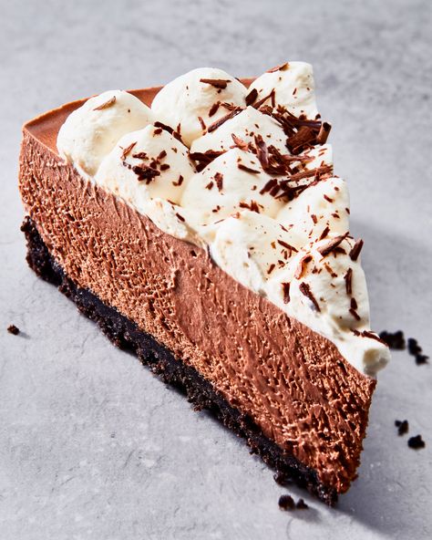 Chocolate Mousse Pie Recipe | Epicurious Chocolate Mousse Pie Recipe, Greek Yogurt Chicken Recipes, Marshmallow Whipped Cream, Chocolate Cookie Crust, Chocolate Mousse Cake Recipe, Crushed Oreo, Chocolate Mousse Pie, Mousse Pie, Easy Chocolate Mousse