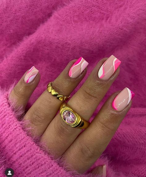 Simple French Nails Design, Cruising Nails, Acrylic Nails Ideas Pink, Sb Nails, Pink And White Nail Designs, Milky Nails, Pink Gel Nails, Square Nail Designs, Short Square Nails