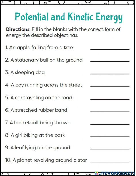 Potential Vs Kinetic Energy Activities, Kinetic Vs Potential Energy Activities, Potential And Kinetic Energy Activities, Kinetic Energy Activities, Physics Worksheets, Potential And Kinetic Energy, Kinetic And Potential Energy, Science Study, Fun Stem Activities