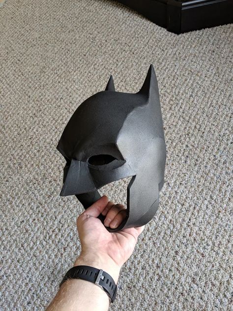 Foam Batman Mask : 10 Steps (with Pictures) - Instructables Batman Characters Costumes, Batman Cowl Template, Easy Batman Costume, Batman Mask Diy, Diy Batman Mask, Batman Diy Costume, Diy Batman Costume, Batman Mask Template, Batman Pinata