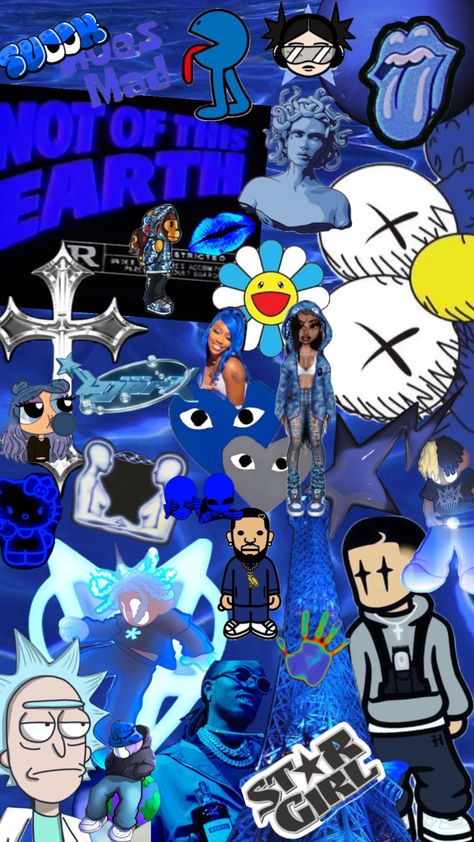 #lockscreen #blue #blueaesthetic #fye #vibes #pinterest #pinterestshuffle #wallpaper #kaws #rickandmorty #cookiemonster #sza #quavo #cybercore Wallpaper Kaws, Good Phone Backgrounds, Kaws Iphone Wallpaper, Hood Wallpapers, Pretty Wallpaper Ipad, Kaws Wallpaper, Trippy Iphone Wallpaper, Cute Images For Wallpaper, Iphone Wallpaper For Guys