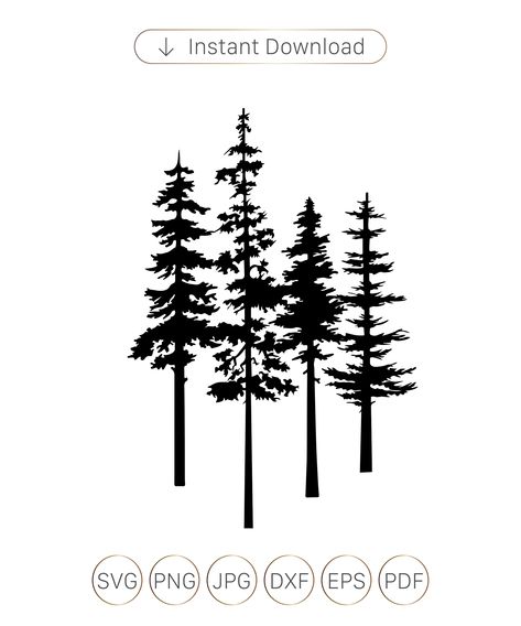 These digital clip art files are perfect for personal and commercial projects such as: Scrap booking, paper goods, DIY invitations & announcements, clothing and accessories, party favors, cupcake toppers, labels & stickers, signage, stationery, gifts, calendars, banners, postcards, address labels, personal t-shirts, wedding supplies and on whatever else sparks your creativity. Birch Tree Silhouette Svg, Pine Tree Outline, Tree Silhouette Svg, Pine Tree Clipart, Pine Tree Svg, Pine Tattoo, Forest Logo, Hunting Tattoos, Trees Svg