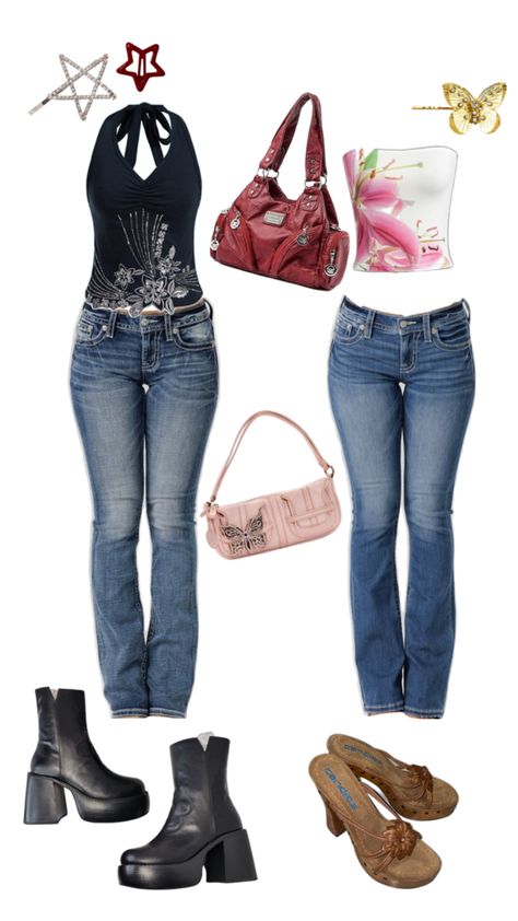 Low waist jeans outfit Low Rise Jeans And Heels, How To Make Your Jeans Low Waisted, Low Waisted Jeans Outfit 2000s, Low Waist Jeans Outfit 2000s, Y2k Jeans Outfit, Low Waist Jeans Outfit, Low Rise Jeans Outfit 2000s, Cute 2000s Outfits, Waist Jeans Outfit