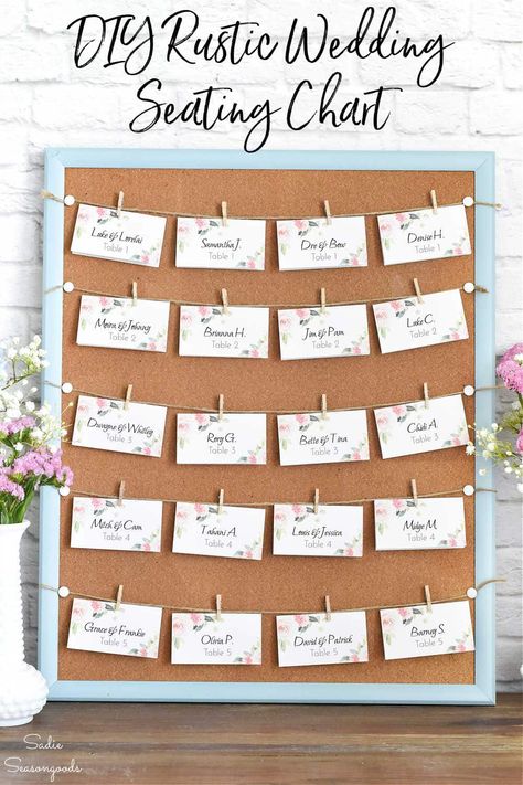 Cork Board Wedding Seating Chart, Cork Board Wedding, Homemade Seating Chart, Cork Board Seating Chart, Wedding Cork Board, Wood Crate Table, Wedding Table Assignments, Seating Chart Wedding Diy, Seating Arrangement Wedding