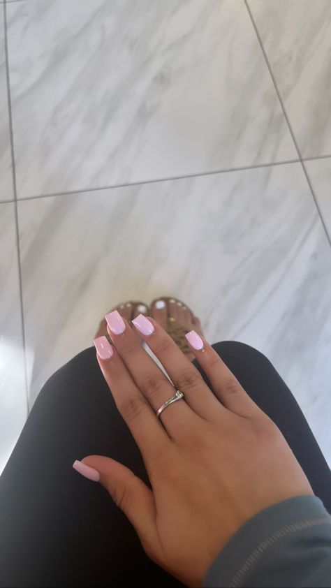 Simple Short Coffin Acrylic Nails, Basic Nails Natural, Short Square Coffin Acrylic Nails, Square Short Acrylics, Short Square Acrylic Nails One Color, Short Pink Arclyc Nail, Acrylic On Real Nails Short, Pastel Pink Square Nails, Shorts Nails Ideas Gel