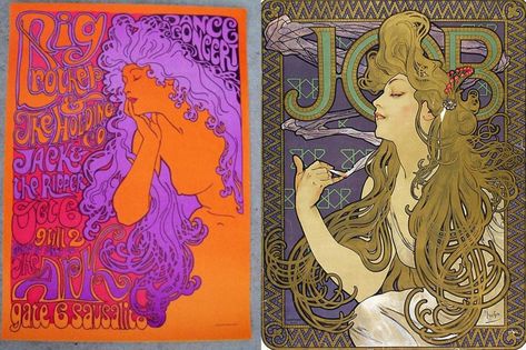 Art Nouveau and 1960s: A Psychedelic Dream | Byron's muse Nouveau Illustration, 60s Art, Tunnel Of Love, Art Nouveau Illustration, Art Nouveau Poster, Art Nouveau Design, Band Posters, Art References, Magazine Art