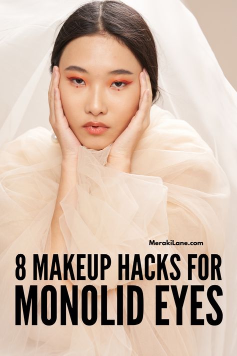 8 Monolid Eye Makeup Hacks to Elevate Your Look | Also known as hooded eyelids, monolid eyes do not have a crease and require an entirely different eye makeup routine than what works for round or almond eyes. In this post, we share everything you need to know -- makeup Dos and Don'ts plus the best tips, products, and application techniques (including step-by-step eye makeup application tutorials) to help you learn how to make your monolid eyes pop. Asian Eye Makeup Tutorial Hooded Eyelids, Monolids Eye Makeup, Monolids Eyeliner, Hooded Monolid Eye Makeup, Eye Makeup For Asian Eyes, Different Eye Makeup, Eye Makeup Hacks, Hooded Eyes Tutorial, Quick Makeup Routine