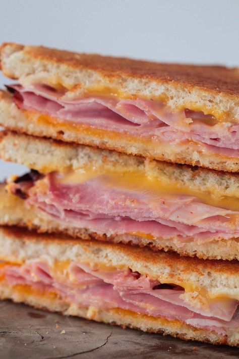 Air Fryer Grilled Ham and Cheese Grilled Ham And Cheese, Grilled Ham, Ham And Cheese Sandwich, Nutter Butter, Air Fryer Recipes Easy, Ham And Cheese, Grilled Cheese, Air Fryer Recipes, Main Street