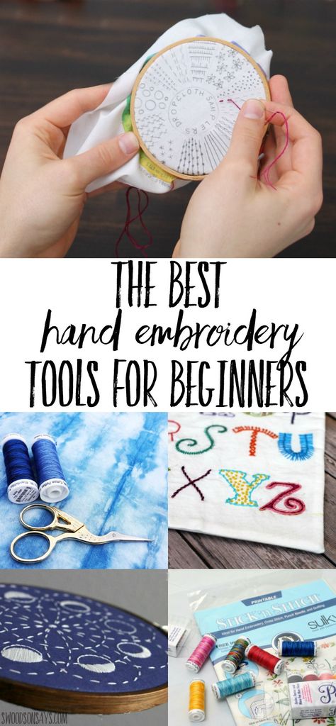 Overwhelmed with what to buy when learning how to embroider? Check out this list of best hand embroidery tools! What you need vs. what's nice to have, this list will have you ready to start embroidering! #embroidery #handsewing Broderie Simple, Ideas Embroidery, Embroidery Tools, Embroidery Stitches Tutorial, Embroidery Gifts, Learn Embroidery, Embroidery Supplies, Crewel Embroidery, Hand Embroidery Stitches