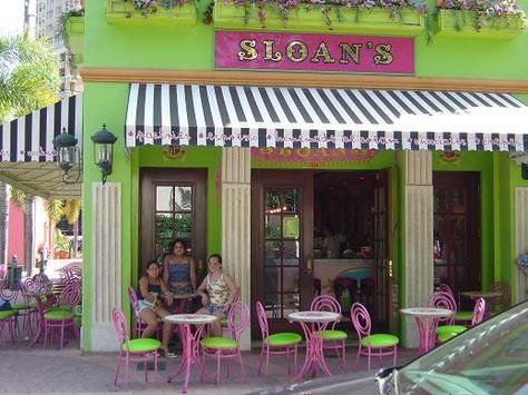 Sloan's ice cream, West Palm Beach. Off the island, but nearby. The most whimsical ice cream shop you'll find anywhere. Brings feelings of nostalgia for what you thought an ice cream shop was suppose to be. Ice Cream Shop Exterior, West Palm Beach Restaurants, Beach Eats, Downtown West Palm Beach, Ice Cream Place, Shop Exterior, Shop Facade, Funny Items, Florida Restaurants