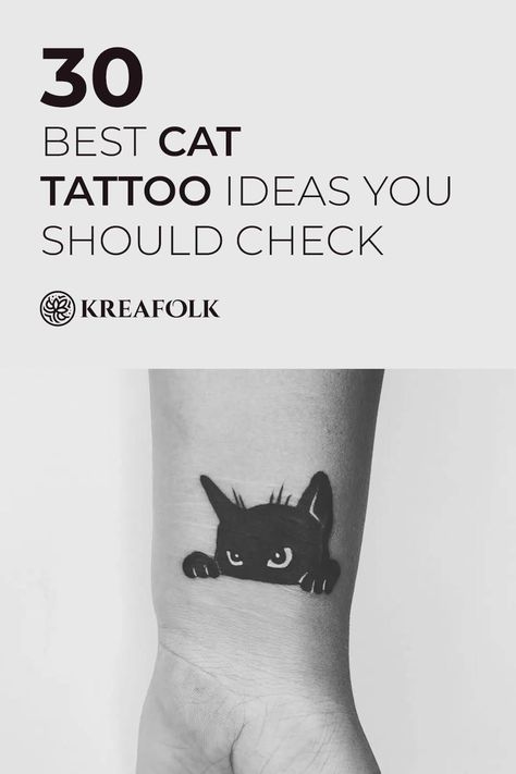 Explore the mesmerizing world of cat tattoos with our detailed guide. Find your perfect cat tattoo design, understand the rich symbolism, and more! Nordic Cat Tattoo, Shoulder Cat Tattoo, Peeking Cat Tattoo, Cat Bracelet Tattoo, Jumping Cat Tattoo, Personal Cat Tattoo, Cat Themed Tattoo, Funny Cat Tattoo Ideas, Cat Tatoos Idea