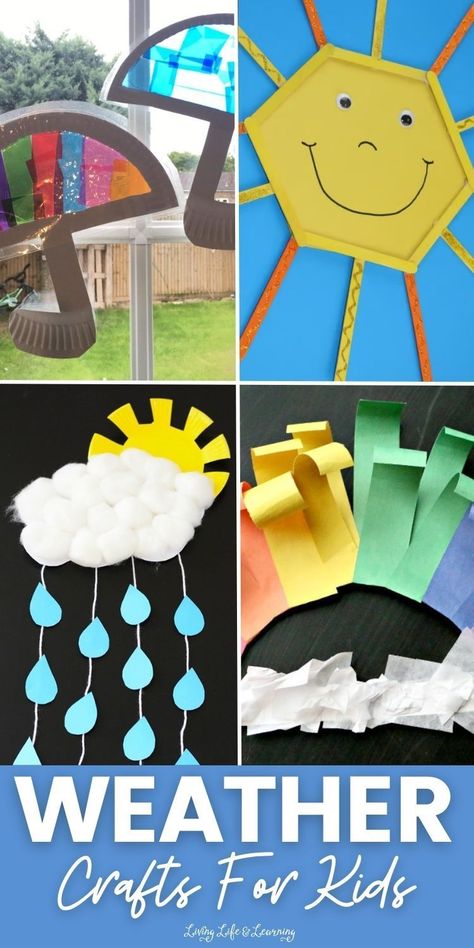 Preschool Weather Crafts, Weather Arts And Crafts, Weather Crafts For Kids, Weather Elementary, Weather Preschool, Weather For Kids, Weather Activities Preschool, Weather Activities For Kids, Elementary Science Activities