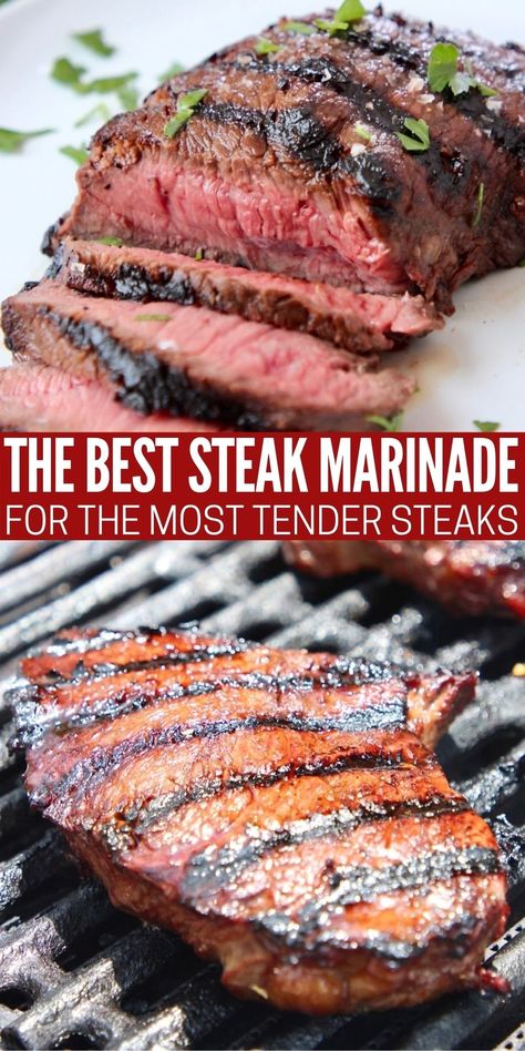 Grilled Sirloin Steak Recipes, Sirloin Marinade, Sirloin Steak Marinade, Top Sirloin Steak Recipe, Flat Iron Steak Recipes, Steak Marinade For Grilling, Easy Steak Marinade Recipes, Steak Marinades, Sirloin Recipes