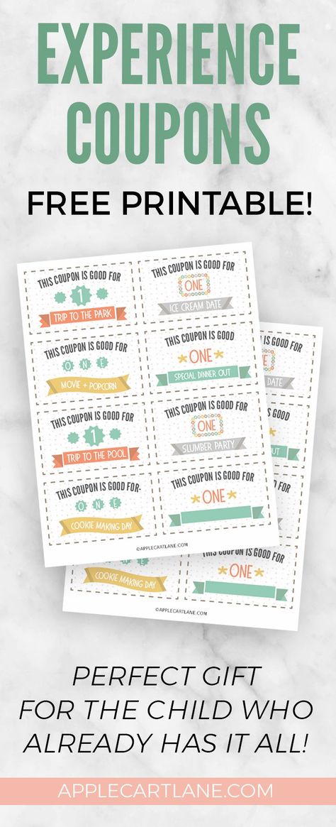 These were my toddler's favorite gift! Looking for the perfect gift idea? Free Download! Printable experience coupons that are perfect for any child! Coupon Book For Daughter, Printables Organizational, Christmas Coupons, Diy Coupons, Free Printable Coupons, Christmas Experiences, Diy Gifts For Mom, Birthday Coupons, Diy Kids Toys