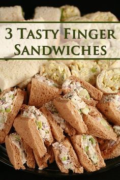 Fancy Tea Sandwiches, Sandwiches For Parties, Party Sandwiches Recipes, Tea Party Sandwiches Recipes, Chicken Salad Sandwich Recipe, Tea Party Sandwiches, Tea Sandwiches Recipes, Fancy Tea, Appetizer Sandwiches