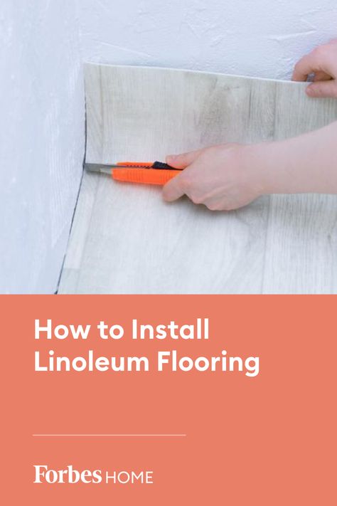 Installing linoleum flooring requires patience and a little planning. Linoleum flooring can be a great choice because of its durability and ability to enhance a room with just a little work. #linoleum #linoleumflooring #linoleumDIY #linoleumflooringDIY #flooringDIY #forbeshome #forbesadvisor How To Install Linoleum Flooring, How To Lay Linoleum Flooring Diy, Laying Linoleum Flooring Diy, Install Linoleum Flooring, Modern Linoleum Flooring, Sheet Linoleum, Flooring Installation, Stair Landing, Linoleum Flooring