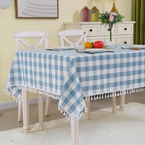 PRICES MAY VARY. NOTE SIZE: Tablecloth size as 55x55 inches suit for square tables from 31''x31'' to 39''x39''. PLEASE CHOOSE THE RIGHT SIZE. HIGH-QUALITY COTTON AND LINEN FABRIC, soft & comfortable, moisture-wicking & breathable, using delicate yarn-dyed process, which has higher colorfastness and longer durability than ordinary printing process, natural fabric can make your family and friends enjoy the tranquility close to nature, improve home taste, Classic luxury and elegant fashion. DESIGN Plaid Table Cloth, Buffalo Check Tablecloth, Dining Room Tablecloth, Farmhouse Tablecloths, Gingham Tablecloth, Picnic Tablecloth, Kitchen Tablecloths, Checkered Tablecloth, Plaid Tablecloth