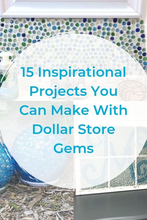 Get inspired with these 15 beautiful inspirations to bring dollar store gems in your home. budget decor | dollar store | dollar store gems | gems | diy upcycles | diy | projects | gemmed projects | crystals | stones | stones crafts | gem crafts | diy home decor | home updates Gem Crafts Diy, Glass Gems Projects Ideas, Glass Marbles Diy Crafts, Glass Gem Crafts, Home Updates, Diy Table Top, Diy Blanket Ladder, Closet Organization Ideas, Budget Decor