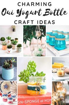 Repurpose Small Glass Jars, Crafts With Oui Yogurt Jars, Oui Yogurt Jars Ideas, Leftover Yogurt, Oui Jars, Oui Yogurt, Yogurt Jars, Bottle Craft Ideas, Jars Ideas