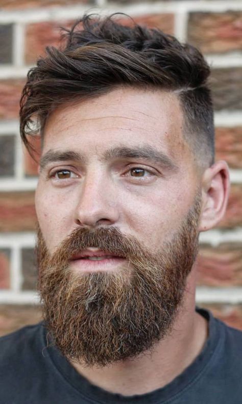 Side Shaved Mens Haircut, Men With Beard Haircut Hairstyles, Mens Undercut With Beard, Men’s Hair Long Too Short Sides, Mens Haircuts Long Top Short Sides, Short Sides Mens Haircut, Full Beard Curly Hair, Mens Hairstyles And Beards, Mens Short Back And Sides