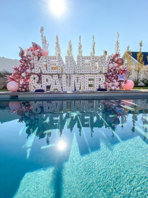 Birthdays — Alpha-Lit Marquee Letters Engagement Party Backdrop, Engagement Party Decor, Letter Lights, Lighted Marquee Letters, Backdrop Ideas, Engagement Party Decorations, Light Letters, Marquee Letters, Party Backdrop