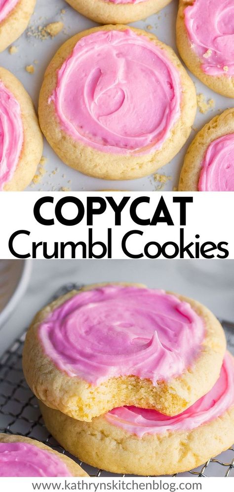 copycat crumbl cookies Taste Of Home Thick Sugar Cookies, Taste Of Home Frosted Sugar Cookies, Copycat Crumbl Cookies, Copycat Crumbl Cookie, Crumbl Cookie Recipe, Almond Frosting, Crumble Cookies, Crumbl Cookies, Sugar Cookie Frosting