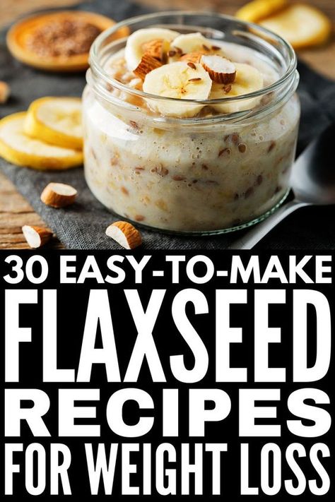 30 Flaxseed Recipes for Weight Loss | If you are looking for simple ways to add ground flaxseeds to your diet, this post is for you! Flaxseeds offer so many health benefits - improving digestive health, lowering cholesterol, decreasing inflammation, and aiding in weight loss and weight management. From smoothies and other breakfast favorites like pancakes and overnight oats, to homemade breads, pastas, and muffins, to nut butters and flaxseed eggs, these recipes won't disappoint! Flaxseed Recipes, Breakfast Favorites, Smoothies Vegan, Lowering Cholesterol, Homemade Breads, Flax Seed Recipes, Nut Butters, Diet Help, Flaxseed