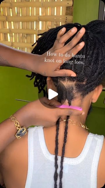 Loc Blog on Instagram: "How to do Buntu Knots on long locs 👌🏽👌🏽

🎥: @slayedbytrey_ (STYLIST SPOTLIGHT)
She’s a #LocLady 🌹
•
•
Got locs or a loc business? DM NOW for features💰
•
•
•
*I do not own the rights to the music*
•
•
Follow @loc.lady 👉🏽 Loc Blog
•
•
•
#loclove #locs #womenwithlocs #dreads #natural
#naturalhair #loccommunity #rasta #menwithlocs
#hair #hairstylist #hairstyles #routine
#locstyles #starterlocs #dreadlocks #divine #feminine #masculine #locjourney #locgoals #dreadhead #curlylocs #kidswithlocs #blackgirls #sisterlocks #bobmarley #hairgoals" Diy Long Loc Styles, Different Types Of Dreads For Women, Christmas Locs Hairstyles, Mohawk With Locs Black Women, Locs In Low Bun, Professional Dreadlocks Black Women, Loc Length Chart, Space Bun Loc Style, Loc Twist Out Styles