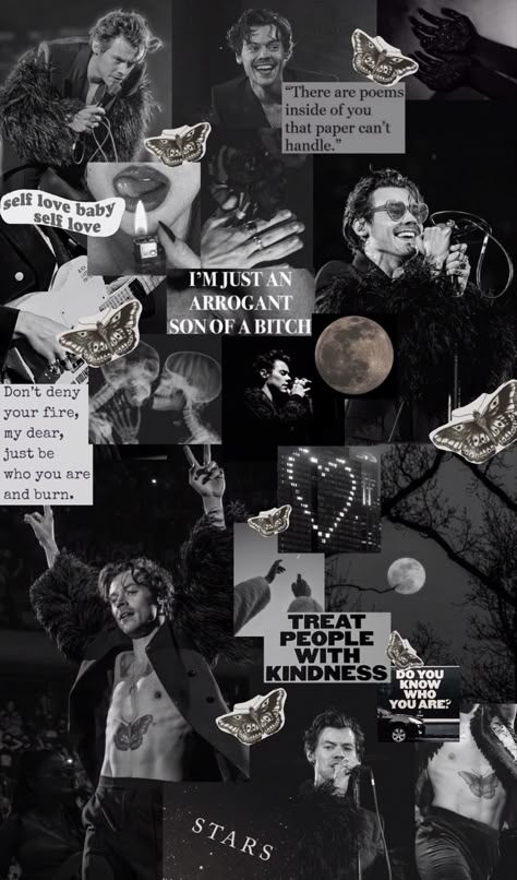 black and white aesthetic 
harry styles Black Harry Styles Aesthetic, Black Harry Styles Wallpaper, Harry Styles Black And White Wallpaper, Harry Styles Wallpaper Lockscreen Collage, Black And White Harry Styles Aesthetic, Grey Harry Styles Aesthetic, Harry Styles Black Aesthetic, Harry Styles Wallpaper Aesthetic Iphone, Harry Styles Dark Aesthetic