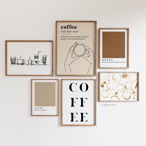 30 Best Coffee Bar Ideas 2022 - DIY Coffee Bar Ideas for Small Spaces Coffee Definition, Coffee Gallery, Coffee Line, Diy Coffee Bar, Coffee Wall Art, Coffee Bar Home, Dining Room Wall Art, Coffee Poster, Coffee Print