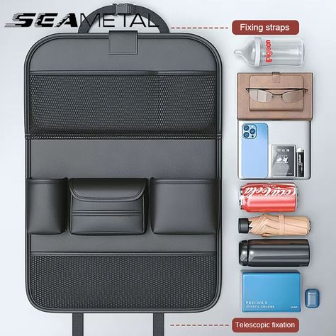 SEAMETAL Car Backseat Organizer With Foldable Tablet Tray PU Leather Car Storage Organizer Seat Back Seat Back Organizer, Womens Clothing Store, Backseat Organizer, Car Storage Bag, Car Storage Box, Backseat Car Organizer, Foldable Table, Leather Car Seats, Console Organization