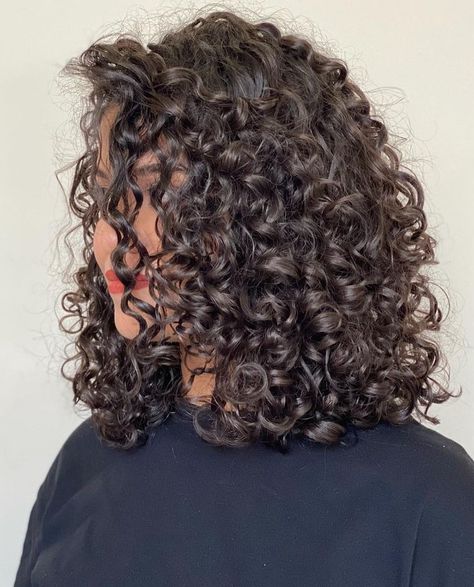 Textured One Length Haircut, Spiral Perm On Short Hair, Spiral Perms For Short Hair, Bob Length Curly Hair, Curly Perm Short Hair, Mid Length Perm, Loose Spiral Perm Short Hair, Perm Ideas For Medium Hair, Perm Curls Short Hair