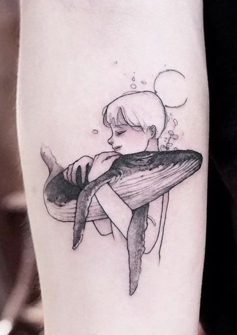 Minimalist Tattoo Meaning, Whale Tattoo, Paris Tattoo, Typography Tattoo, Unusual Tattoo, French Tattoo, Minimalist Space, Whale Tattoos, Muster Tattoos