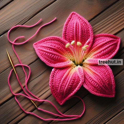 Child Art, Free Coloring Pages, Craft, Clipart, Art Ideas, Gardening at Treehut.in Crochet Flowers Free Pattern Lily, Large Crochet Flowers Free Pattern Easy, Crochet Lilly Pattern, Crochet Lily Pattern Free, Crochet Tulips Pattern Free, Crochet Lily Pattern, Crochet Plants Free Pattern, Crochet Lily Flower, Craft Clipart