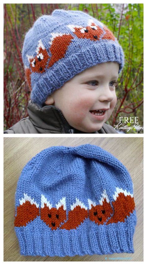 Knitted Kids Hats, Fox Hat Pattern Free, Cute Fox Ears Beanie Knit Hat, Fox Beanie Knitting Pattern, Knit Fox Hat Pattern, Knitted Tiger Hat Pattern, Fox Hat Pattern, Child Hat Knitting Pattern, Knit Fox