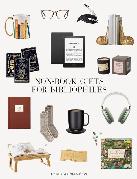 Shop gifts (that aren't books) for bibliophiles: https://liketk.it/4jPCl book lover gift guide, bookworm, blue light blocking reading glasses, personalized book embosser, gilded gold snail bookends, trope tarot cards, kindle paperwhite, author candle, jane austen, book journal, reading journal, barefoot dreams socks, smart coffee mug, airpods max, noise cancelling headphones, bed tray, pause bookmark, classic books, jane austen puzzle #ad Diy Gifts For Friends Creative Unique, Gifts For Book Lover, Christmas Book Club Ideas, Holistic Gifts Ideas, Book Gifts Ideas, Stuff To Put On Your Christmas List, 2024 Gift Guide, Books As Gifts, Tea Gift Ideas