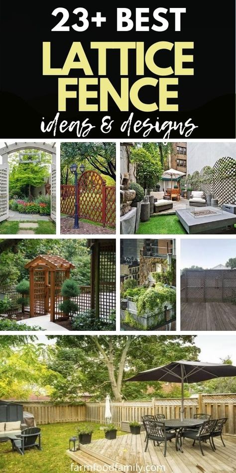 Trellis Ideas For Privacy Lattices, Lattice Ideas Decor, Privacy Fence Ideas On Deck, Lattice Decor Ideas, Diy Lattice Fence, Cover Ac Unit, Lattice Fence Ideas, Lattice Privacy Fence, Small Patio Table