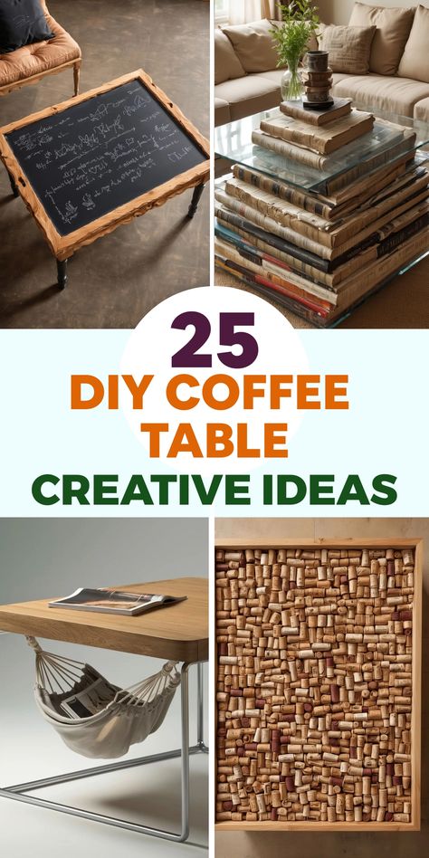 Elevate your home decor with these innovative DIY coffee table ideas that bring both flair and utility to your living area. Explore a variety of imaginative and cost-effective methods for constructing your own distinctive coffee table. Whether you're new to DIY projects or have plenty of experience, there's something for everyone to try. Let's spark some creativity together and craft a coffee table that will become the focal point of your lounge! Refurbished Coffee Tables, Diy Coffee Table Ideas, Coffee Table Upcycle, Budget Friendly Living Room, Folding Coffee Table, Convertible Coffee Table, Plywood Coffee Table, Fall Decor Bedroom, Mosaic Coffee Table