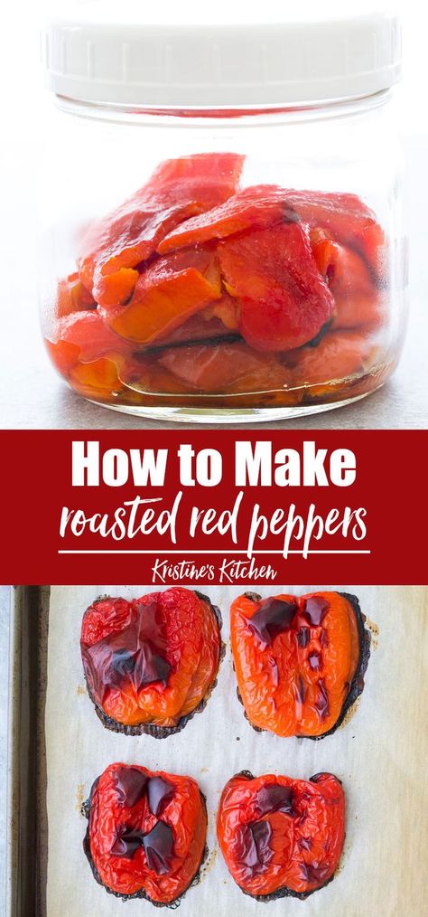 Oven Baked Peppers, Diy Roasted Red Peppers, How To Roast A Red Pepper In The Oven, Uses For Red Pepper Jelly, Sandwiches With Roasted Red Peppers, Roasted Red Peppers With Garlic And Olive Oil, Oven Roasted Red Peppers, Bell Pepper Roasted, Roasting Bell Peppers In Oven