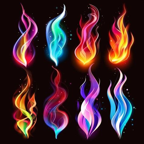 Photo flame shaped colors against a blac... | Premium Photo #Freepik #photo Hellfire Tattoo, Vrc Avatars, Flames Painting, Power Reference, Flames Art, Waist Tattoo, Colored Fire, Fire Poster, Fire Ideas