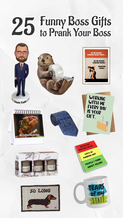 As mentioned earlier, your boss’ birthday is the perfect time to buy presents. On this list, we’re going to recommend you the best and unique funny boss gifts. Here’s to hoping that they continue to age like a fine wine. #christmasideas #giftideas #thebestgift #christmasgiftideas #usefulgifts #christmasgift #gifts #giftsforchristmas #coolgifts Gifts For Boss Male Funny, Funny Boss Gifts For Men, National Boss Day Gifts, Bosses Day Gift Ideas Offices Male, Boss’s Day Gift Ideas, Boss Day Gift Ideas Men, Boss Day Ideas, Boss Gifts Male, Boss Birthday Gift Ideas