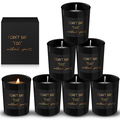 PRICES MAY VARY. Quantity and Thoughtful Packaging: gift your bridesmaids the sweet token of your love with our pack of 6 engagement candles; Each is encased in a stylish box, ensuring adequate quantities and a wonderful style combination that meets and surpasses your product quantity requirements Suitable and Convenient: the size of bridesmaids proposal gifts is about 1.97 x 2.36 inches/ 5 x 6 cm, a suitable size to easily fit in any bridesmaid gift candle box; Each box measures about 2.48 x 2. Gothic Bridesmaids, Best Friends Wedding, Engagement Candle, Wedding Tokens, Anniversary Candle, Bridesmaid Candle, Will You Be My Bridesmaid Gifts, Wedding Gifts For Friends, Dream Wedding Decorations