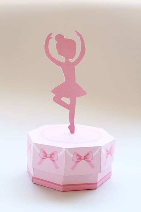 Ballerina Favor Boxes - Free Download Ballerina Cake Topper Printable, Ballet Printables, Ballerina Box, Treat Box Template, Valentine Box Ideas, Ballerina Birthday Party, Ballerina Cake Topper, Ballet Party, Angelina Ballerina