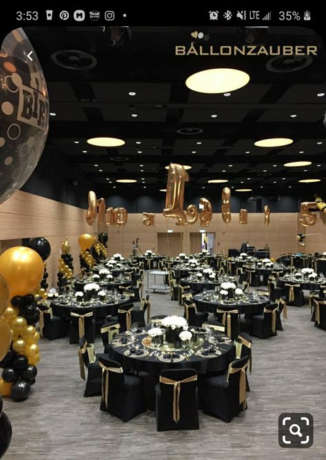 Gatsby Birthday Party, Black And Gold Party Decorations, 40th Birthday Party Decorations, 50th Birthday Party Decorations, Gatsby Themed Party, Mom Party, Prom Decor, Gold Party Decorations, 50th Party