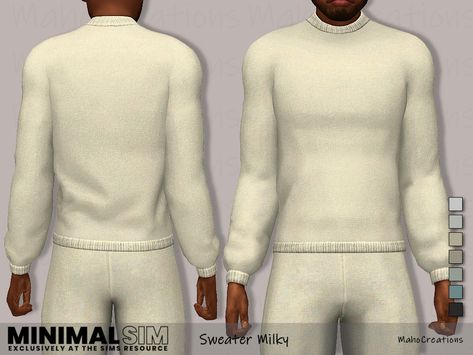 The Sims Resource - MinimalSIM - Sweater Milky Sims 4 Men Clothing, Tumblr Sims 4, Male Clothing, Star Wars Outfits, Comfortable Sweater, Cc Sims, Suspender Skirt, Sims 4 Clothing, The Sims4