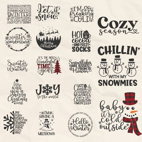 Quotes Winter, Christmas Sayings, Graphic Design Elements, Holiday Quotes, Holiday Svg, Thanksgiving Quotes, Christmas Svg Files, Free Svg Cut Files, Graphic Design Resources