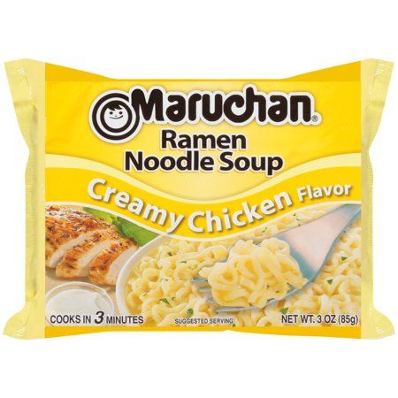 Creamy Chicken Ramen, Maruchan Ramen Noodles, Ramen Flavors, Maruchan Ramen, Soup Creamy, Chicken Ramen, Dehydrated Vegetables, Ramen Noodle Soup, Ramen Soup