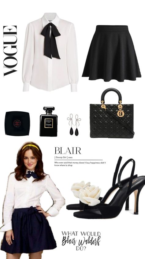 blair Waldorf inspo ♥️♥️♥️ #style #stylish #styling #stylish #styleblogger #stylefashion #styleinspo #stylepost #fashion #fashionlover #look #outfit #outfitpost #womanstyle #chanel #chanelbag #dior #saintlaurent #blackandwhite #blairwaldorf Blair Waldorf Business Style, Preppy Blair Waldorf, Blair Waldorf Outfits Halloween, Blare Waldorf Aesthetic Outfits, Blair Wardolf Outfits, How To Dress Like Blair Waldorf, Chanel Woc Outfit Street Style, Blair Waldorf Outfits Aesthetic, Blair Waldorf Outfits School