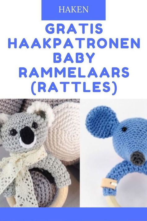 Gratis haakpatronen baby rammelaars (rattles) Haken Baby, Rattles, Diy And Crafts, New Baby Products, Crafts For Kids, Crochet Hats, Mario Characters, Crochet